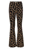 LOOXS Little - Velours flared pants Winter Flower Zwart