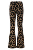 LOOXS Little - Velours flared pants Winter Flower Zwart