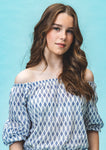 LOOXS 10sixteen  - Offshoulder top Blue print