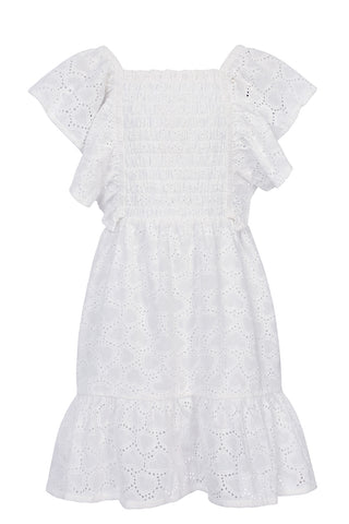 Little Looxs - Zomerjurk wit Broderie Anglaise