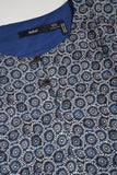 Nobell - Mayal Indigo Bloem Geprinte Jurk Blauw